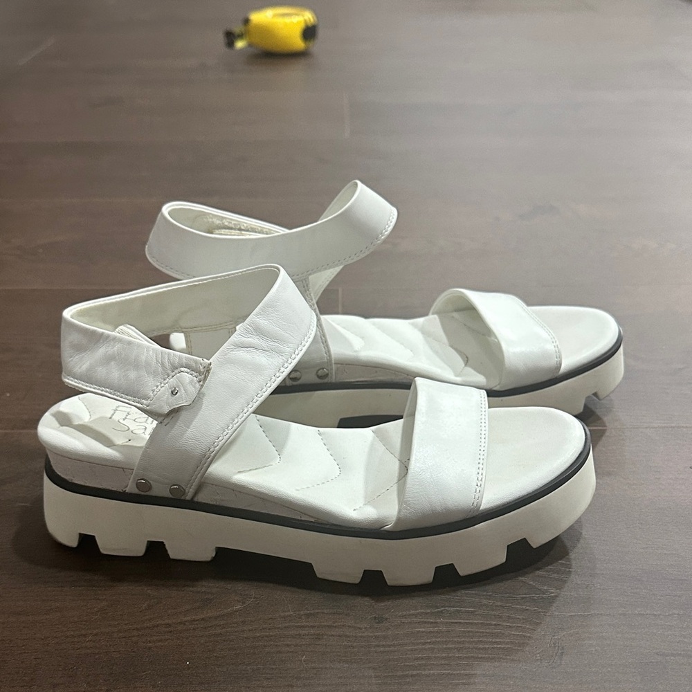 Franco Sarto White Platform Sandals